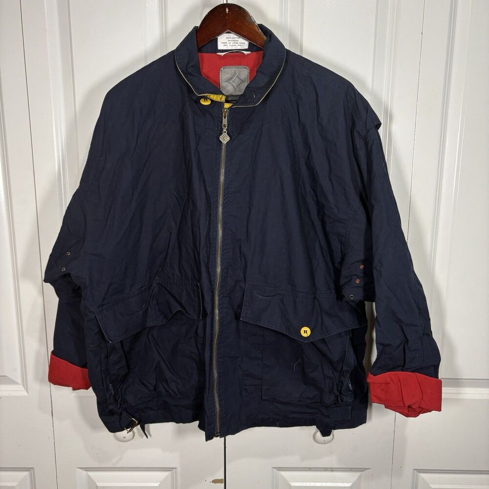 Bjorn Borg Menswear Collection Jacket L Navy Red Cotton Hong Kong VTG 90s Y2K